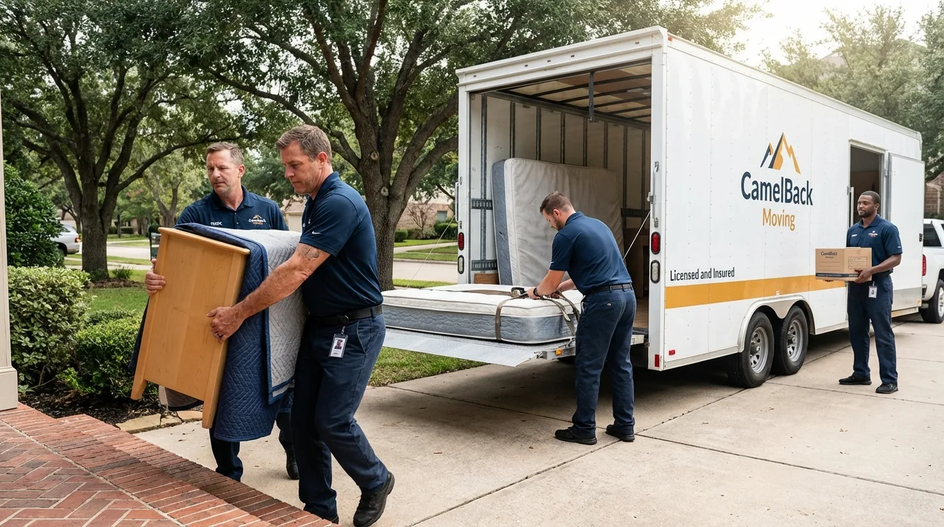 Crew loading residential truck for cross-state move from Lincoln Park, NJ