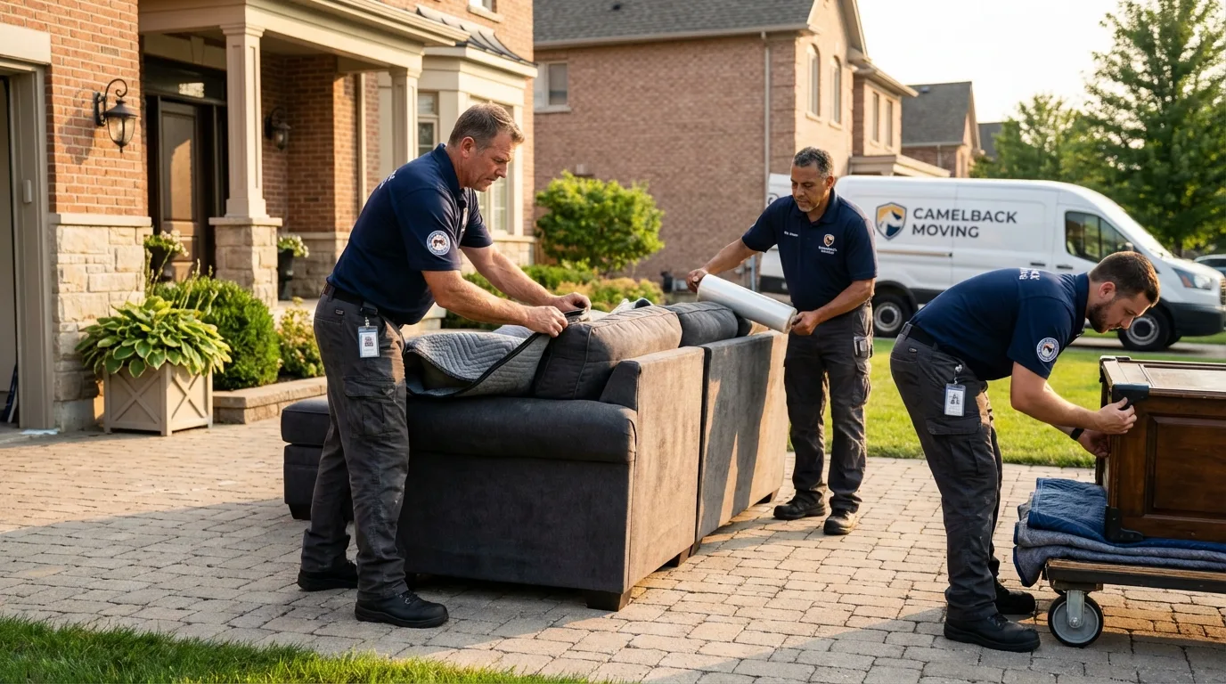 Large estate moving crew wrapping furniture in Lincoln Park, NJ